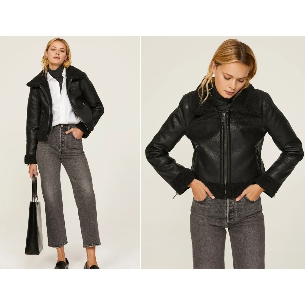 Unreal Fur‎ Berlin Cropped Faux Leather Fur Jacket